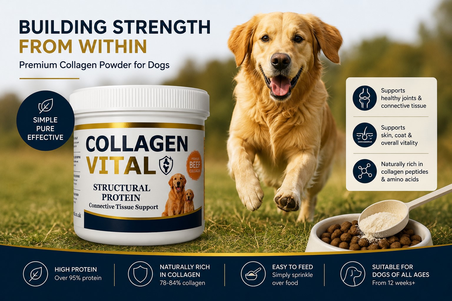 Collagen Vital structural protein supplement for dogs